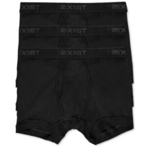 2(x)ist Men Essentials Boxer Brief Underwear 3 Pack Black Size S